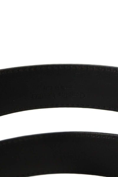Ralph Lauren Womens Leather Silver Tone Buckle Classic Belt Black Size 40