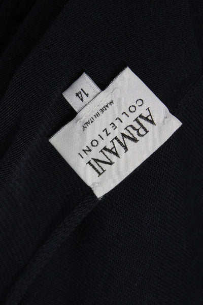 Armani Collezioni Women Black Viscose Scoop Neck Tunic Short Sleeve Size 14
