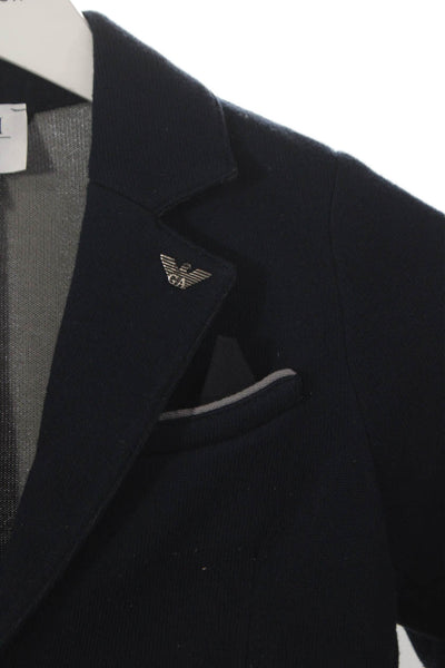 Armani Junior Childrens Boys Blazer Jacket Navy Blue Cotton Size 9