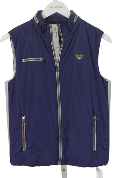 Armani Junior Childrens Full Zipper Vest Jacket Blue Size 14