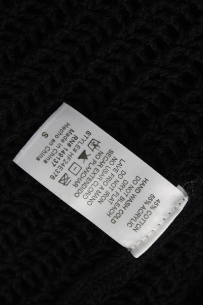 Hyfve Womens Black Cotton Crew Neck Sleeveless Pullover Sweater Size S