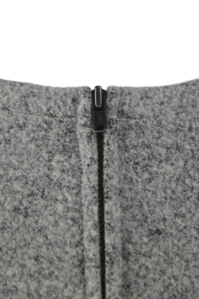 Theory Womens Gray Virgin Wool Crew Neck 3/4 Sleeve Zip T-Shirt Size M