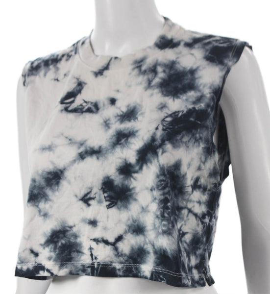 xkarla Women Cropped Tie Dye Cotton Sleeveless Crew Neck Tee Multi Size M