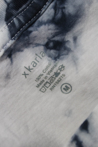 xkarla Women Cropped Tie Dye Cotton Sleeveless Crew Neck Tee Multi Size M