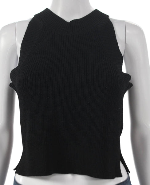 Wilfred Women Cropped High Neck Tank Black Rayon Size XS