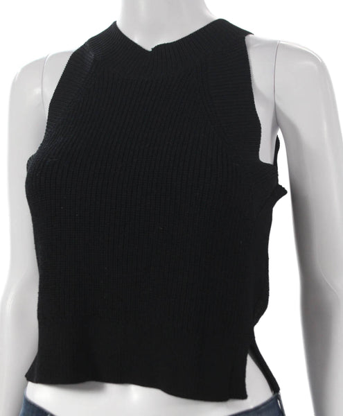 Wilfred Women Cropped High Neck Tank Black Rayon Size XS