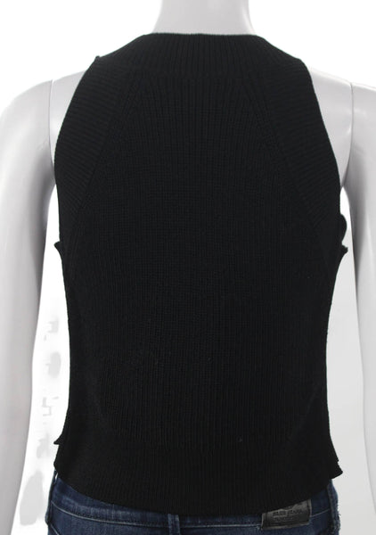 Wilfred Women Cropped High Neck Tank Black Rayon Size XS