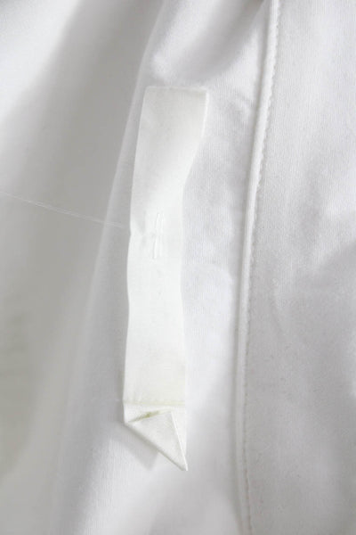 Wyeth Women Basic White Cotton Collared Long Sleeve Button-Up Blouse Size S