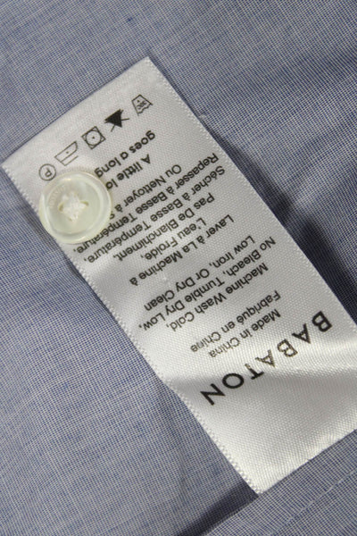 Babaton Women Tunic Button-Up Collared Long Sleeve Cotton Blue Size 2