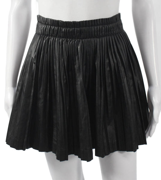 Stage Womens Pleated Skirt Black Polyurethane Mini Size S