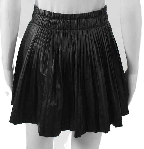 Stage Womens Pleated Skirt Black Polyurethane Mini Size S