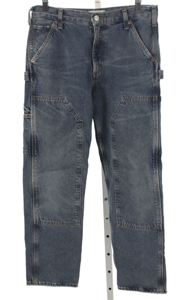 Agolde Women Straight Jeans Blue Cotton Blend High Rise Size 26