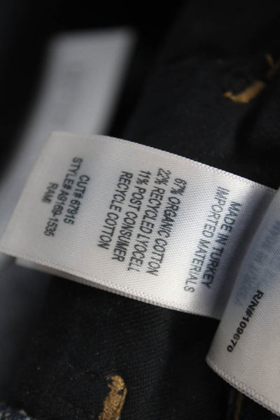 Agolde Women Straight Jeans Blue Cotton Blend High Rise Size 26