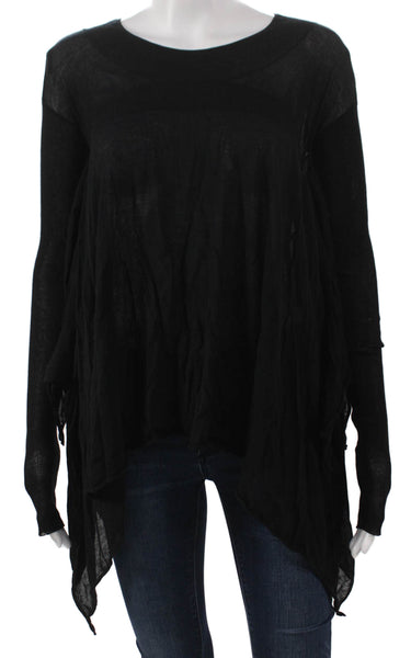 AllSaints Women Tunic Black Long Sleeve Round Neck Size 6