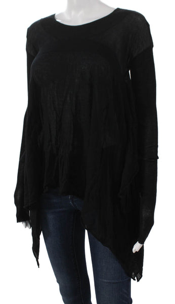 AllSaints Women Tunic Black Long Sleeve Round Neck Size 6