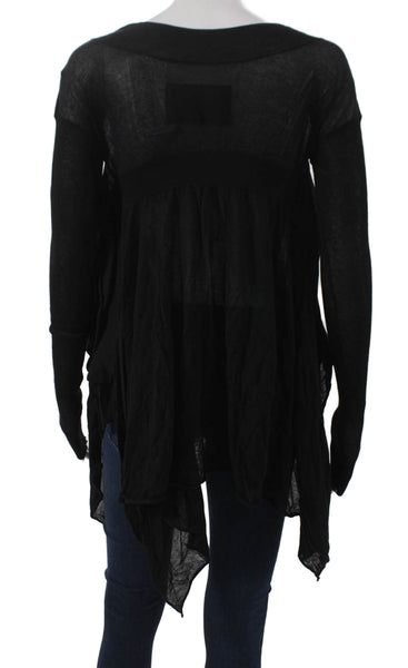 AllSaints Women Tunic Black Long Sleeve Round Neck Size 6