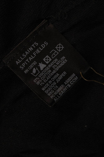 AllSaints Women Tunic Black Long Sleeve Round Neck Size 6