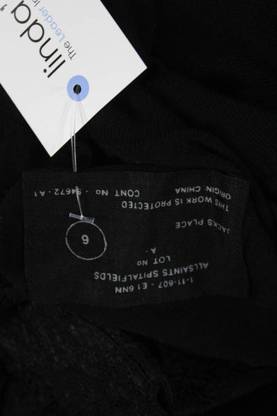 AllSaints Women Tunic Black Long Sleeve Round Neck Size 6