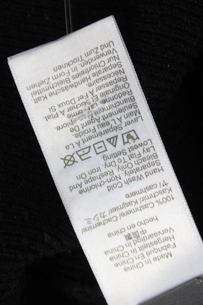 J Crew Women Cashmere Crewneck Long Sleeve Pullover Sweater Black Size S