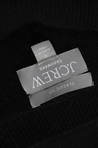 J Crew Women Cashmere Crewneck Long Sleeve Pullover Sweater Black Size S