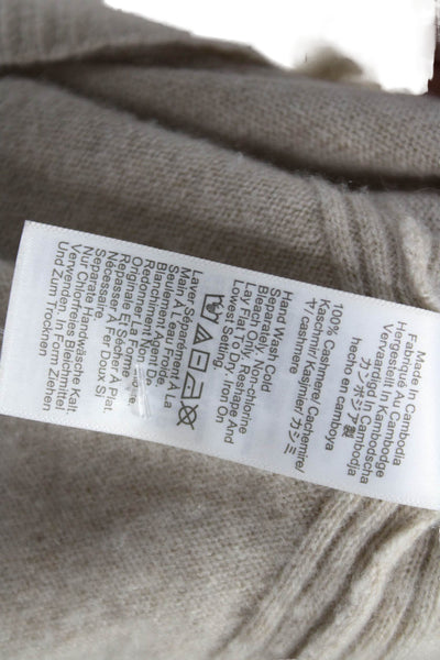 J Crew Womens Cashmere Crewneck Pullover Solid Beige Long Sleeve Size XS