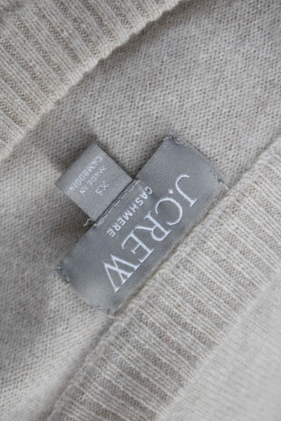 J Crew Womens Cashmere Crewneck Pullover Solid Beige Long Sleeve Size XS