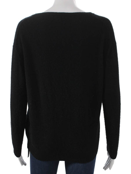 J Crew Women Cashmere V Neck Pullover Black Long Sleeve Size XS