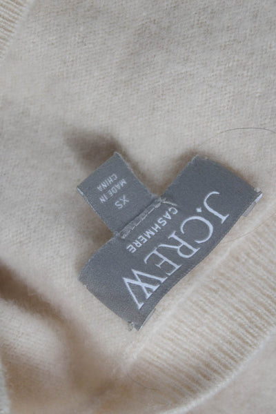 J Crew Womens Cashmere V-Neck Sweater Vest Beige Size XS
