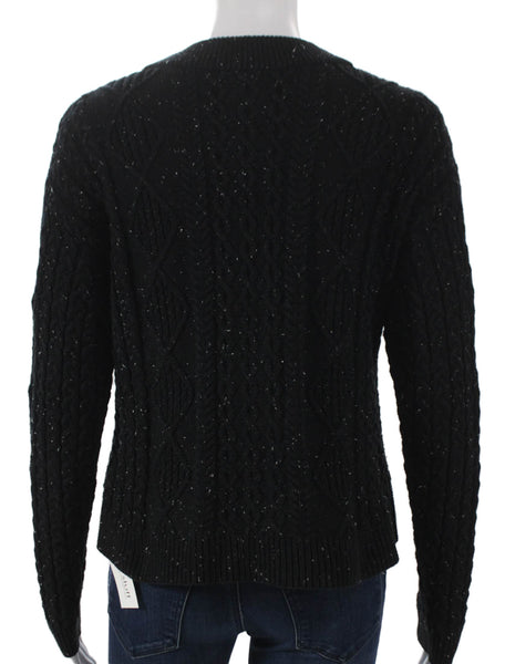 Margaret OLeary Womens V-Neck Black Cotton Cardigan Long Sleeve Size XS