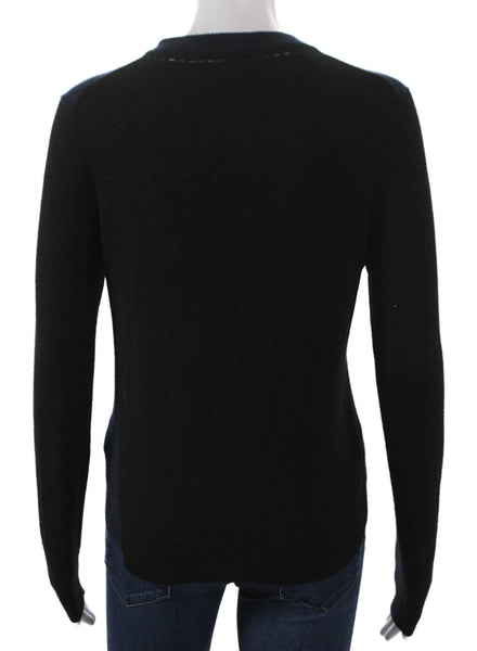 Zadig & Voltaire Women Merino Wool V-Neck Pullover Sweater Blue Size S
