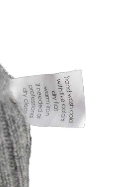 27 Miles Womens Pullover Cashmere Striped Crew Neck Gray Sweater Size S