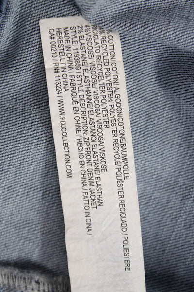French Dressing Jeans Womens Basic Jacket Blue Cotton Long Sleeve Zip Size XS