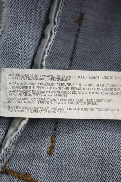 French Dressing Jeans Womens Basic Jacket Blue Cotton Long Sleeve Zip Size XS