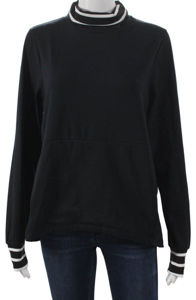 Oiselle Womens Black Nylon Mock Neck Long Sleeve Pullover Size S