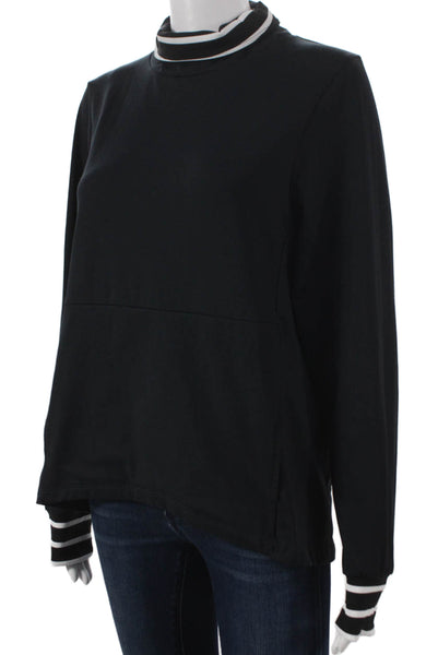 Oiselle Womens Black Nylon Mock Neck Long Sleeve Pullover Size S