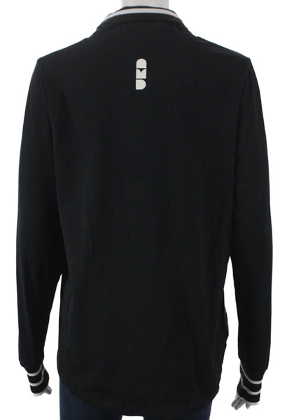 Oiselle Womens Black Nylon Mock Neck Long Sleeve Pullover Size S
