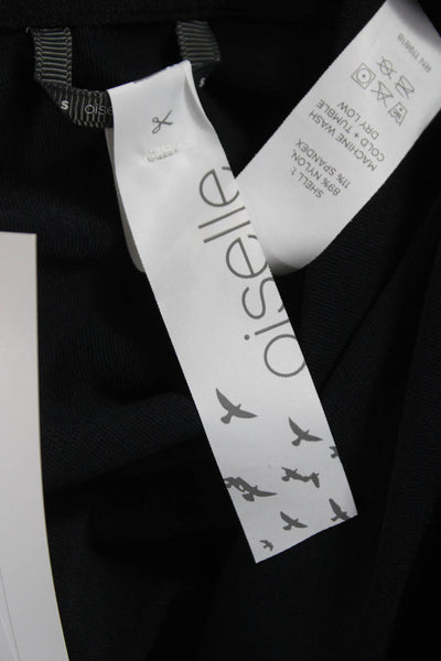 Oiselle Womens Black Nylon Mock Neck Long Sleeve Pullover Size S