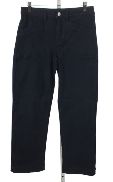 Paige Women Ankle Pants Blue Cotton Zip Solid Size 26