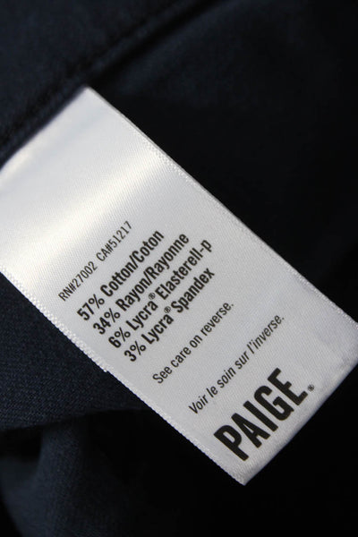 Paige Women Ankle Pants Blue Cotton Zip Solid Size 26