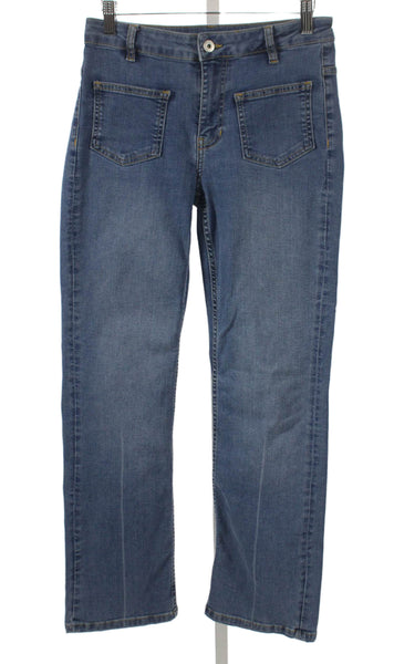 Elliott Lauren Women Straight Jeans Blue Mid Rise Cotton Blend Size 2