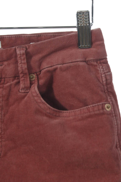 Dear John Women Red Mid Rise Cotton Pants Size 25
