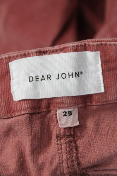Dear John Women Red Mid Rise Cotton Pants Size 25