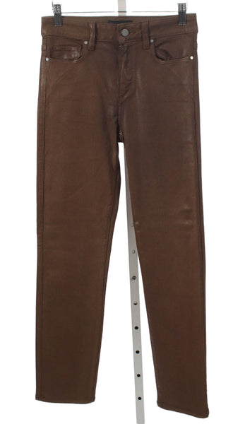 Paige Womens Skinny Jeans Brown Rayon Mid Rise Inseam 27 Size 26