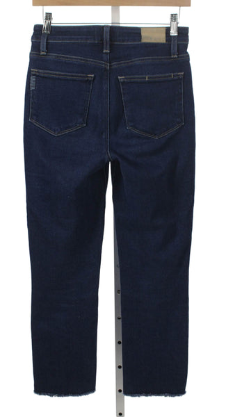 Paige Women Cropped Jeans Blue Cotton Blend Button Size 26