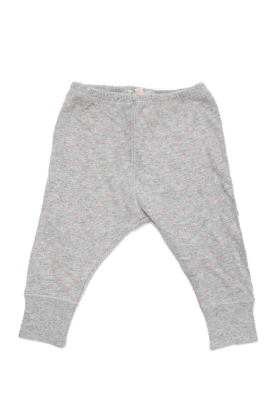 Bonpoint Girls Cotton Spotted Leggings Gray Size 3 Months