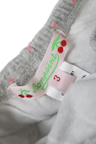 Bonpoint Girls Cotton Spotted Leggings Gray Size 3 Months