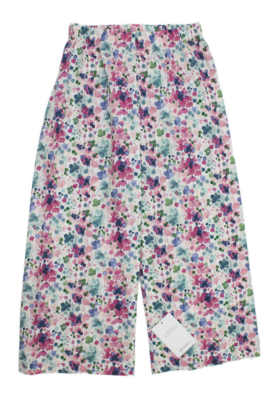 Il Gufo Girls Cotton Watercolor Print Elastic Waist Pants Multicolor Size 12