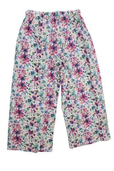 Il Gufo Girls Cotton Watercolor Print Elastic Waist Pants Multicolor Size 12