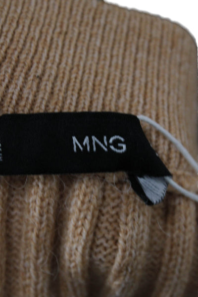 MNG Womens A-Line Beige Skirt Pull On Knee Length Size 2XS