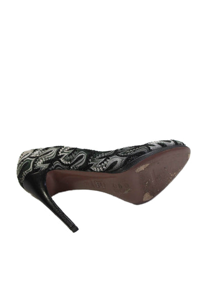 Missoni Women's Round Toe Slip-On Stiletto Pumps Shoes Black Size 37